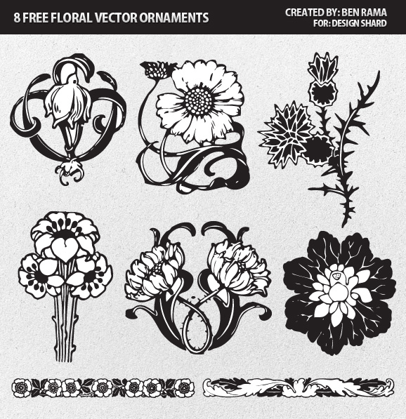 Free floral vector ornaments